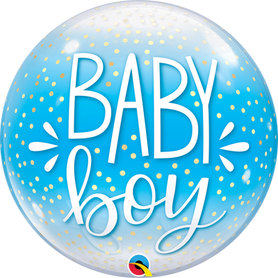 BABY BOY BLUE & CONFETTI DOTS 22 ' BALLOON BABY BOY BLUE & CONFETTI DOTS 22 ' BALLOON