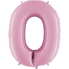 0 BABY PINK NUMBER BALLOON 0 BABY PINK NUMBER BALLOON