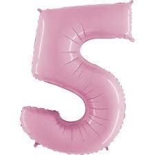 5 BABY PINK NUMBER BALLOON