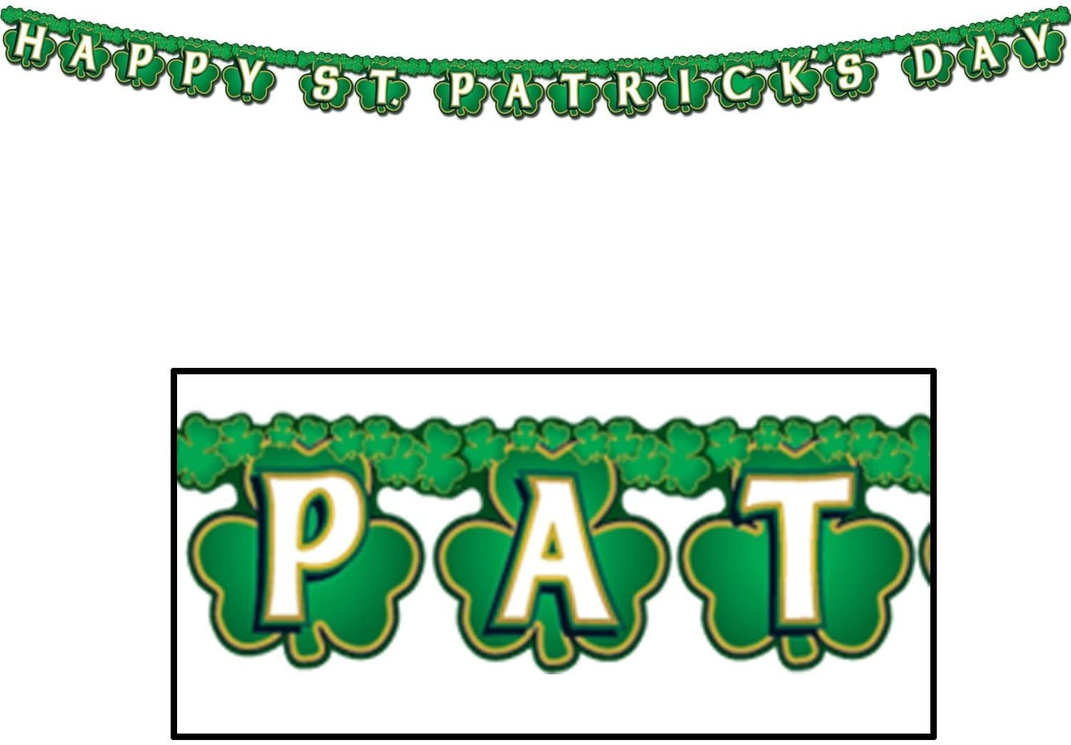 Shamrock Happy St Patrick's Day BANNER 4.2 INCH X 6.75 FEET Shamrock Happy St Patrick's Day BANNER 4.2 INCH X 6.75 FEET