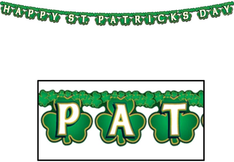 Shamrock Happy St Patrick's Day BANNER 4.2 INCH X 6.75 FEET Shamrock Happy St Patrick's Day BANNER 4.2 INCH X 6.75 FEET