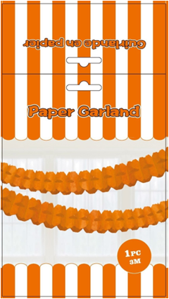 Paper Garland 1 Pc Orange Paper Garland 1 Pc Orange