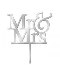 Mr & Mrs Cake Topper Silver Mr & Mrs Cake Topper Silver