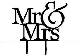 Mr &amp; Mrs Cake Topper  Black