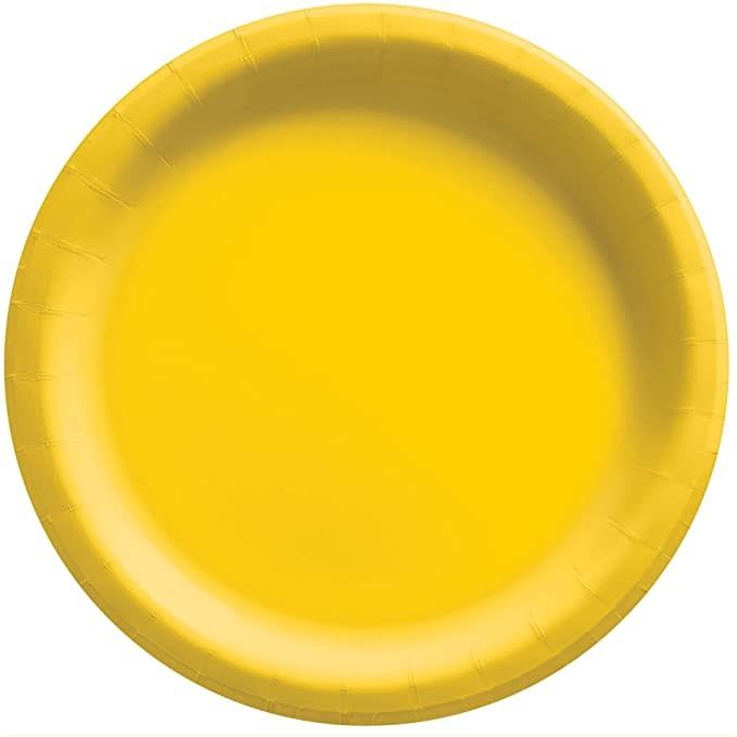YELLOW  7" DESSERT PLATES. 10CT