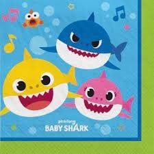BABY SHARK 16 Beverage Napkins BABY SHARK 16 Beverage Napkins