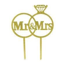 Two Rings/ Mr &amp; Mrs Cake Topper