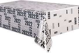 Year 2022 Clear Rectangular Plastic Table Cover, 54&quot; x 108&quot;