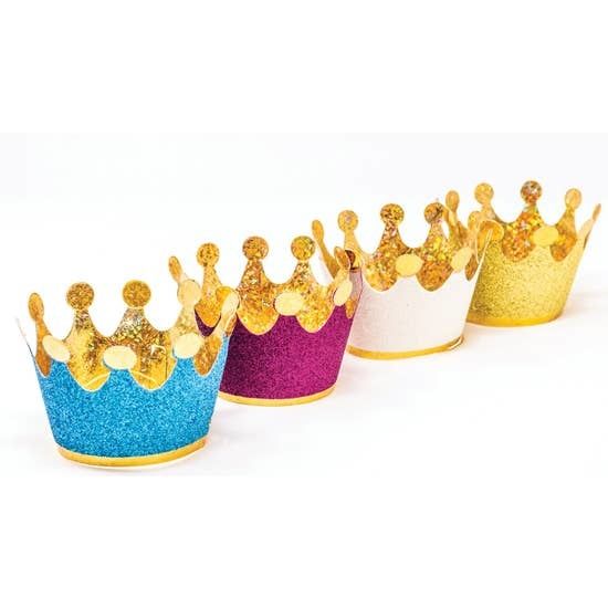 Mini Glitter Crowns 8ct