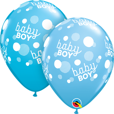 Baby Boy Blue Dots-A-Round 11" BALLOON LATEX 50/CT Baby Boy Blue Dots-A-Round 11" BALLOON LATEX 50/CT
