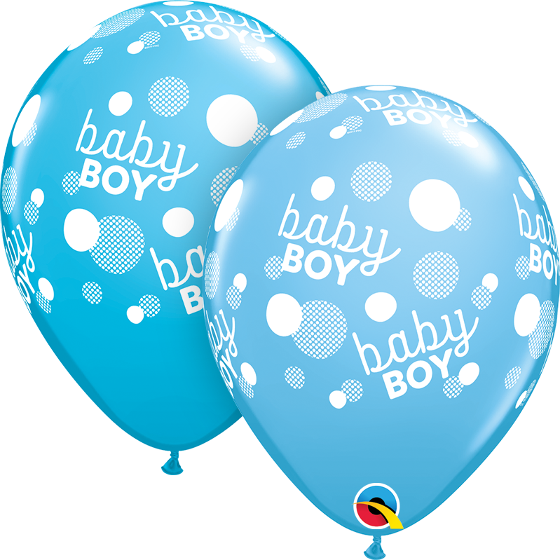 Baby Boy Blue Dots-A-Round 11" BALLOON LATEX 50/CT Baby Boy Blue Dots-A-Round 11" BALLOON LATEX 50/CT