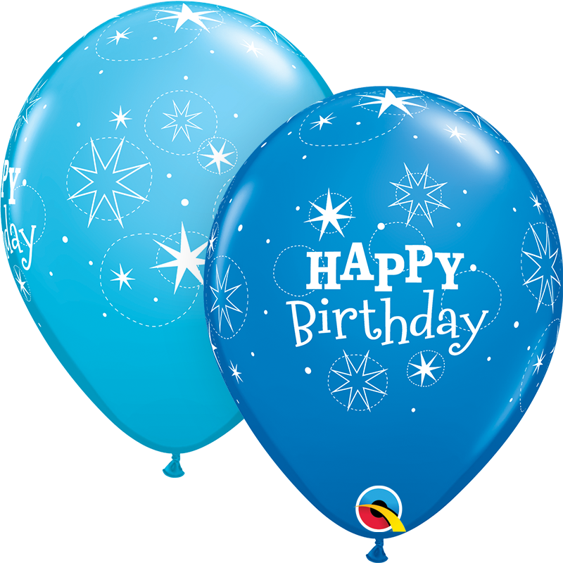 Birthday Sparkle  BLUE 11" ROUND BALLOON 50/CT