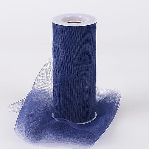 Navy Blue 6 Inch Tulle Fabric Roll 25 Yards Navy Blue 6 Inch Tulle Fabric Roll 25 Yards