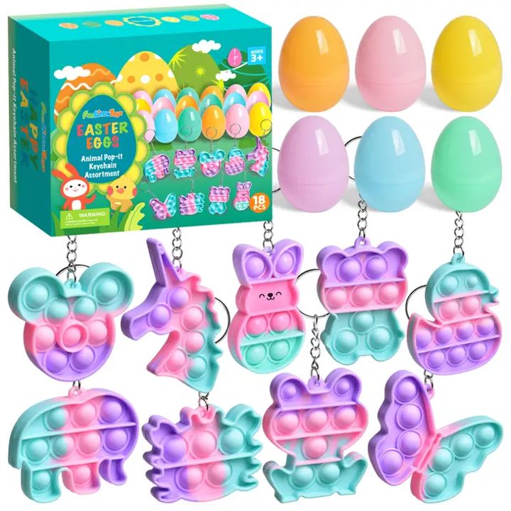 Easter Eggs Prefilled with Keychain Poppers sold single