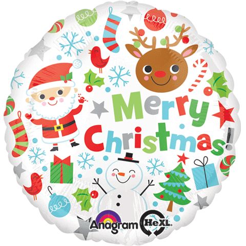 18" Merry Christmas Icons Balloon 18" Merry Christmas Icons Balloon