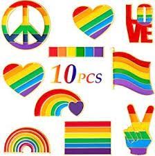 Rainbow Print Pride Pins Rainbow Print Pride Pins