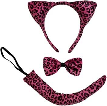 Pink Leopard Headband & Tail Set Pink Leopard Headband & Tail Set