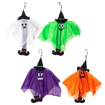 Hanging Decor 4ast Characters W/witch Hat &amp; Legs 28in