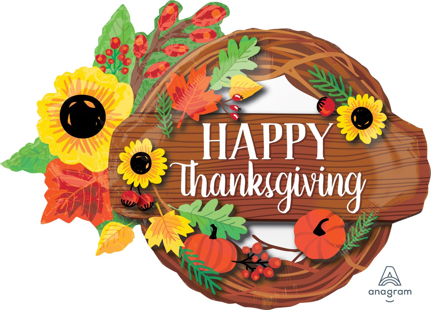 32" Jumbo Thanksgiving Wreath Balloon 32" Jumbo Thanksgiving Wreath Balloon