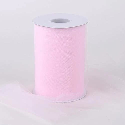Light Pink Premium Nylon 6 Inch Tulle Fabric Roll 100 Yards