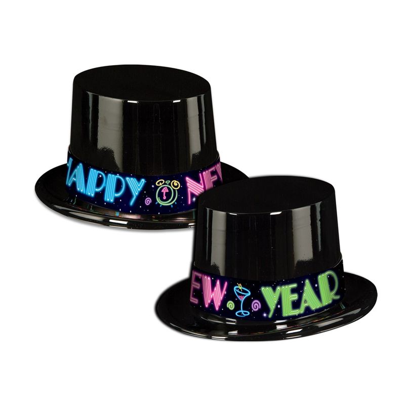 Neon Party Topper TOP HAT SOLD SINGLE new year Neon Party Topper TOP HAT SOLD SINGLE new year