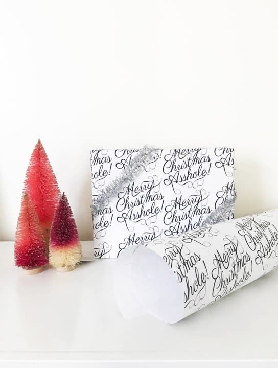 Merry Christmas Asshole Wrapping Paper Sheet