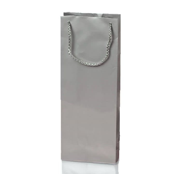 GREY SILVER WINE BAGS 5 x 3 1⁄2 x 13 1⁄4", Wine, Gray