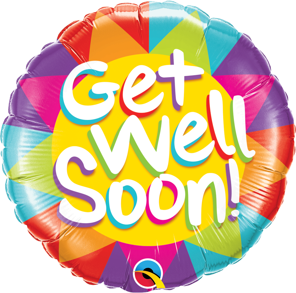 GET WELL SOON SUNSHINE 18" ROUND FOIL BALLOON GET WELL SOON SUNSHINE 18" ROUND FOIL BALLOON