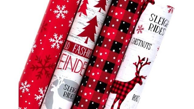 Christmas Wrapping Paper Roll Set - Red Buffalo Christmas Wrapping Paper Roll Set - Red Buffalo
