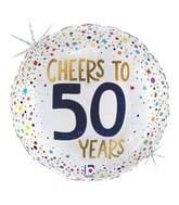 18&quot; Foil Holographic Cheers to 50 Years Foil Balloon