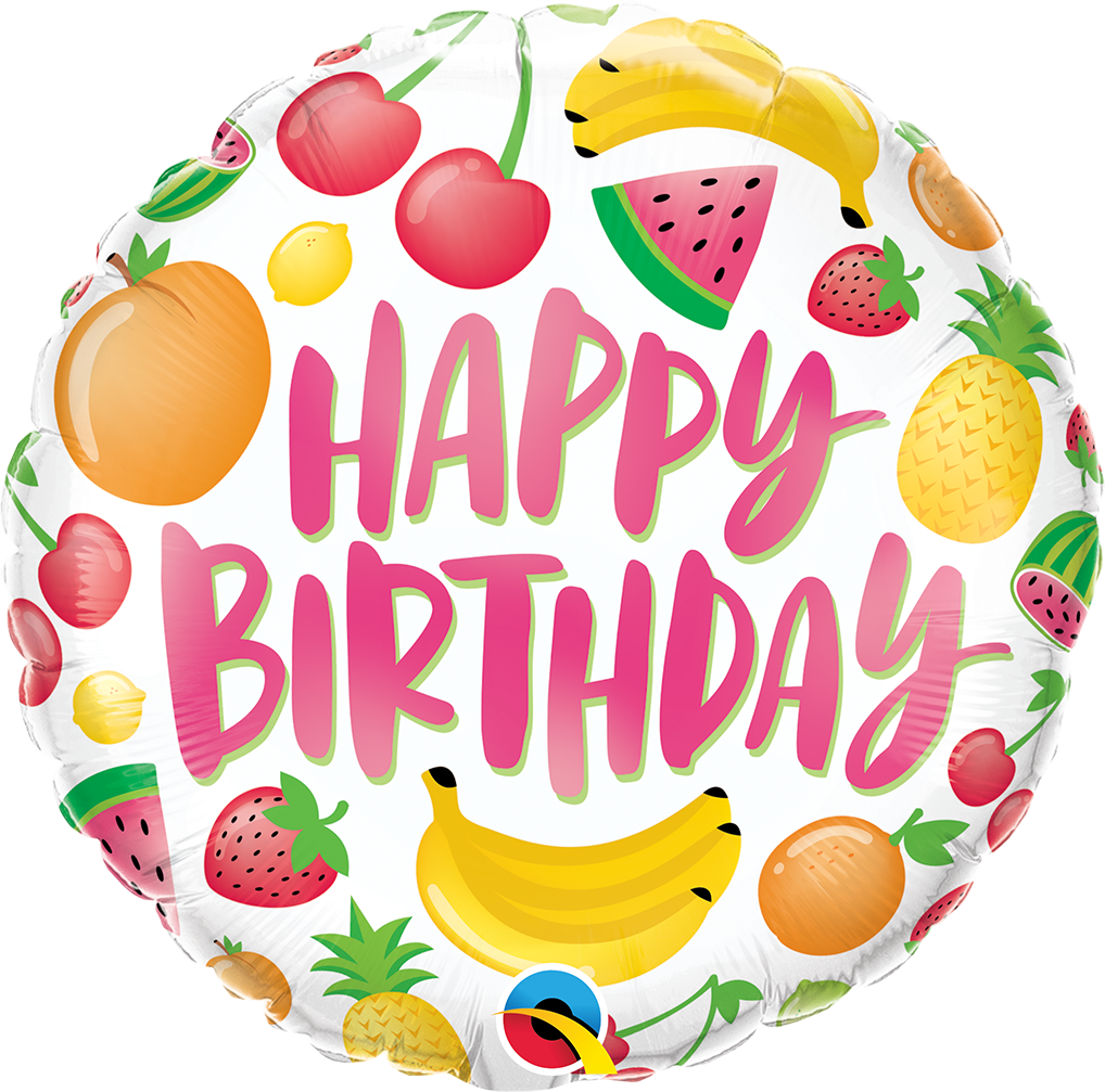 Birthday Fruits balloon Size and shape: 18&quot; Round