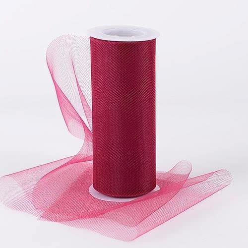 Burgundy 6 Inch Tulle Fabric Roll 25 Yards Burgundy 6 Inch Tulle Fabric Roll 25 Yards