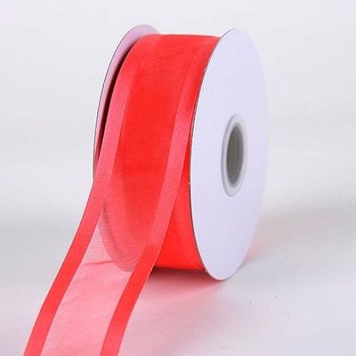 7/8 Inch Watermelon Organza Ribbon Two Satin Edges 7/8 Inch Watermelon Organza Ribbon Two Satin Edges