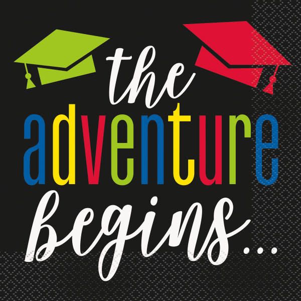 Colorful Cap Grad Luncheon Napkins, 16ct