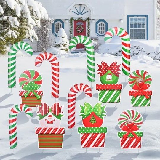 Christmas Candy Yard Sign Xmas Outdoor Lawn Yard Signs Christmas Candy Yard Sign Xmas Outdoor Lawn Yard Signs