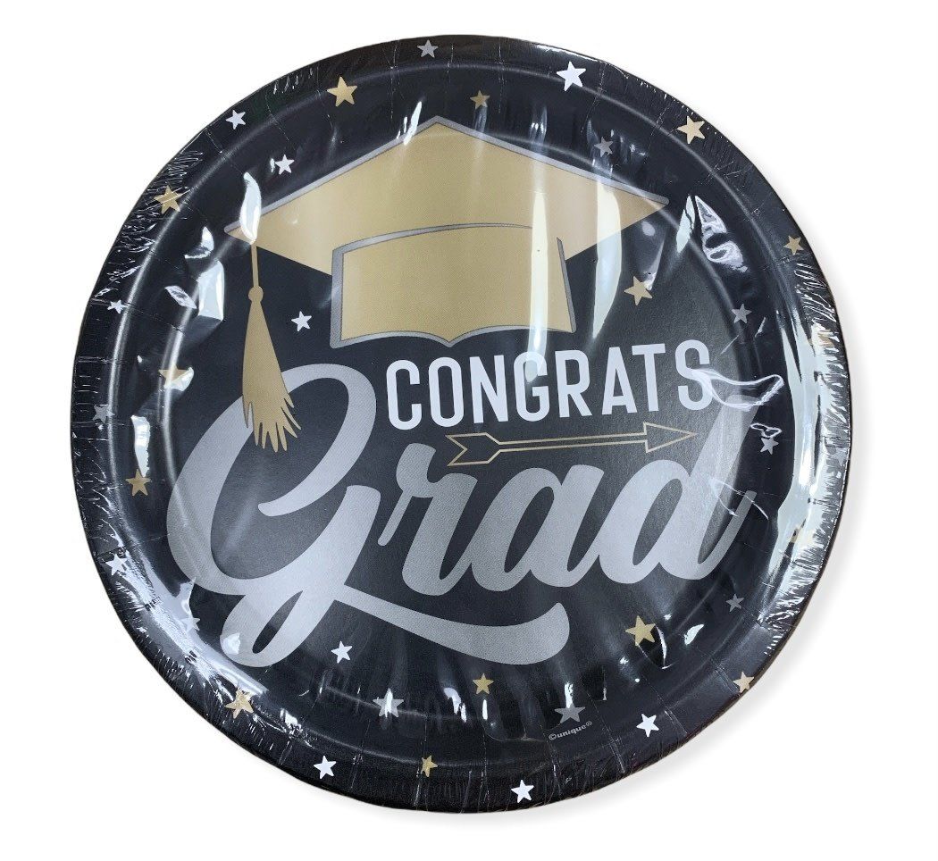 Stars &amp; Caps Graduation Round 9&quot; Dinner Plates, 8ct