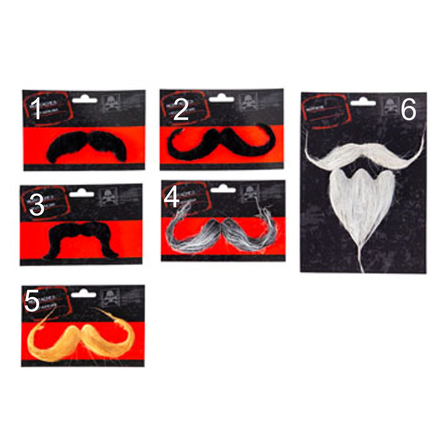 Mustache Dress-up 6ast Styles Self-adhesive Pb/insert Card