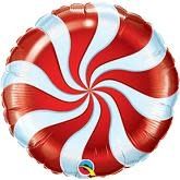 18" Round Candy Swirl Red Balloons 18" Round Candy Swirl Red Balloons