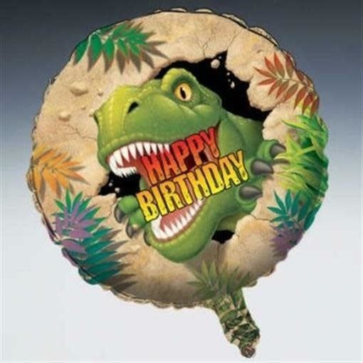 18" Happy Birthday Dinosaur Foil Balloon 18" Happy Birthday Dinosaur Foil Balloon