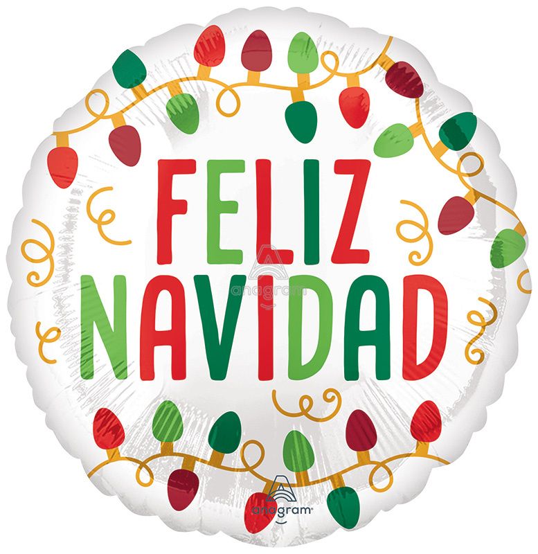 18" Feliz Navidad Christmas Lights Foil Balloon 18" Feliz Navidad Christmas Lights Foil Balloon