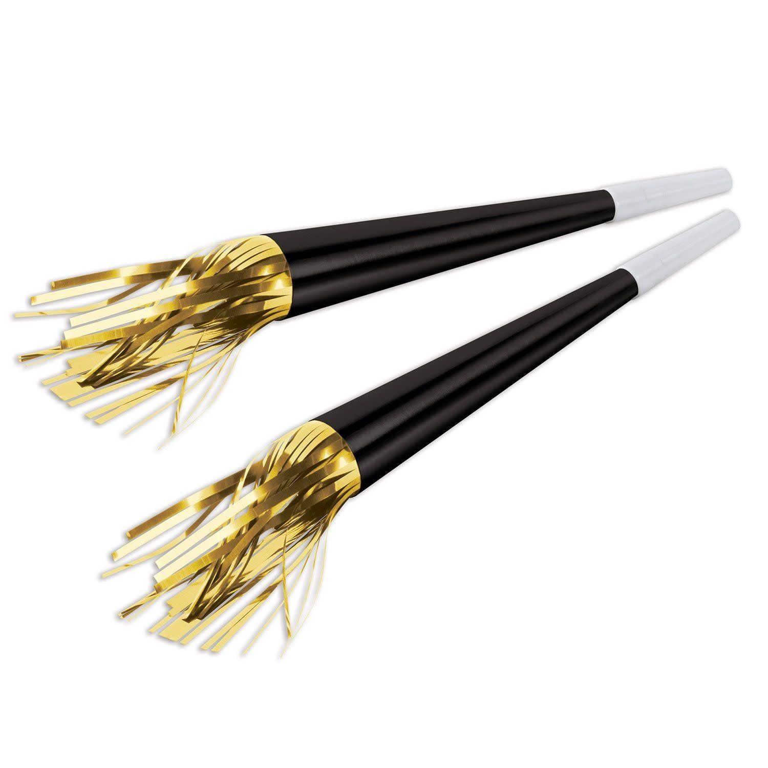 Black Foil Horns w/Gold Tassel SOLD SINGLE Black Foil Horns w/Gold Tassel SOLD SINGLE
