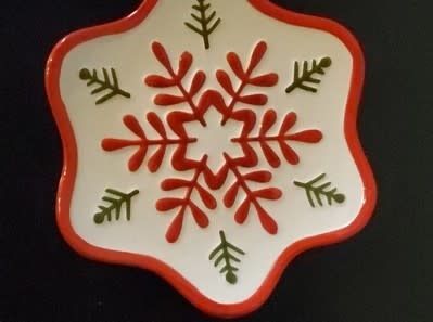 Ceramic Snowflake Plate Ceramic Snowflake Plate