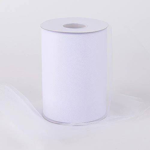 White 6 Inch Tulle Fabric Roll 100 Yards White 6 Inch Tulle Fabric Roll 100 Yards