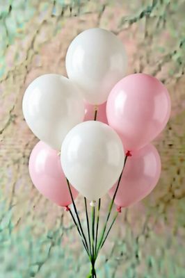 7 COUNT PNK WHITE LATEX BALLOONS