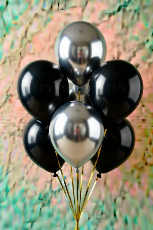 7 COUNT CHROME GOLD LATEX BALLOONS