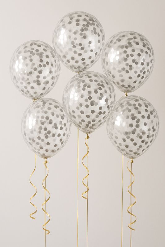 silver confetti balloon