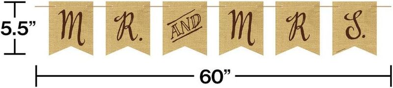 Rustic Wedding Mrs. Burlap Pennant Banner, Any, Multicolor