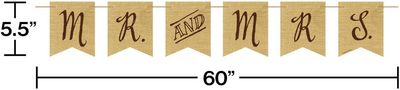 Rustic Wedding Mrs. Burlap Pennant Banner, Any, Multicolor