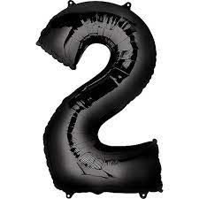 2 BLACK NUMBER BALLOON 2 BLACK NUMBER BALLOON