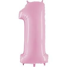 NUMBER 1 BABY PINK NUMBER BALLOON NUMBER 1 BABY PINK NUMBER BALLOON